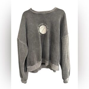 Adika Distressed Gray Crew Neck Sweater with Relaxed Fit